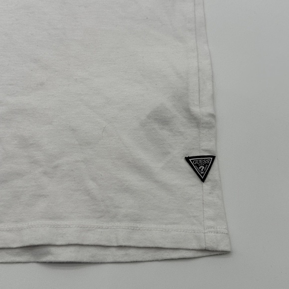 Men’s White Iridescent Guess Logo T Shirt - Picture 3 of 7